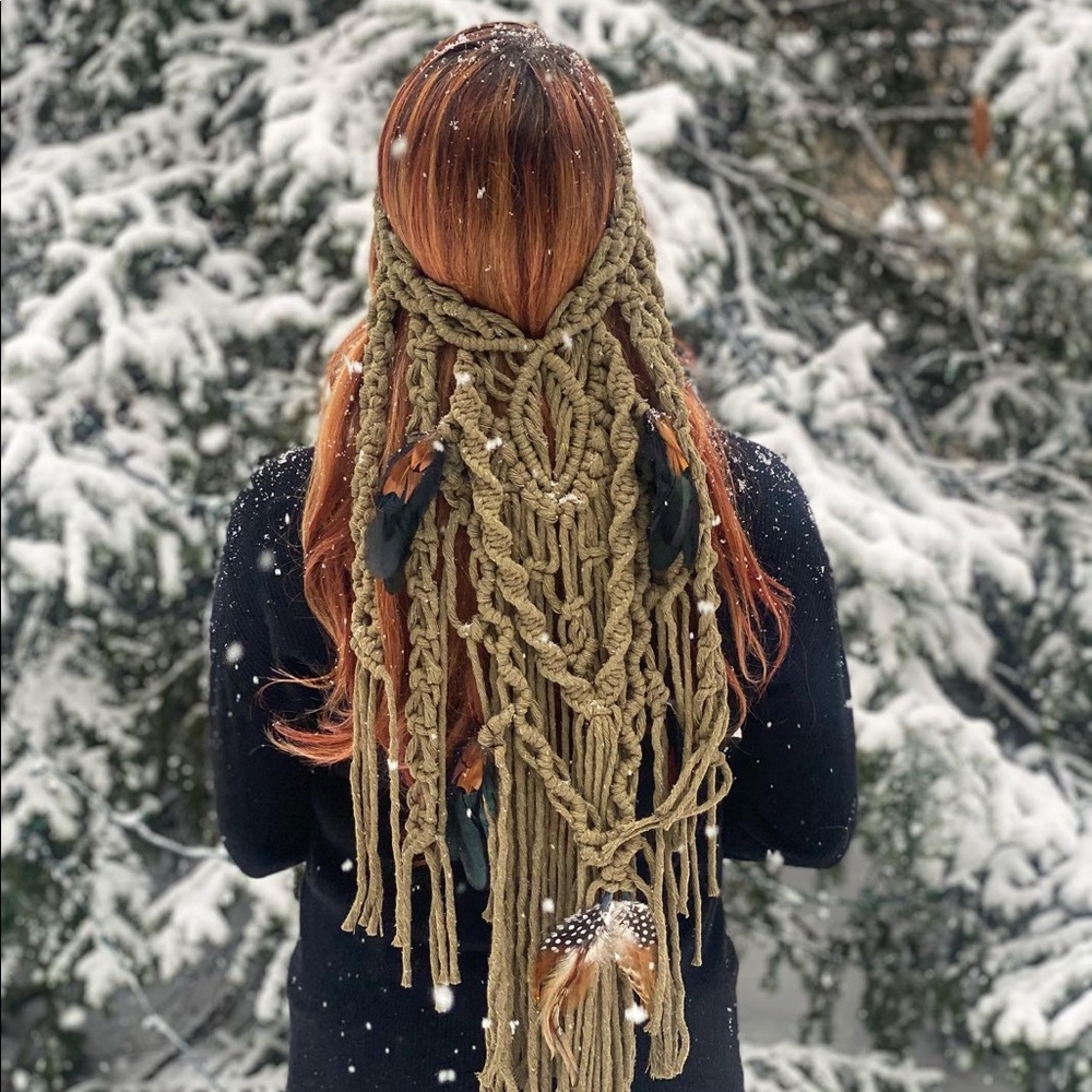 Handmade Macrame Crochet Headband Festival GoodVibeGoda